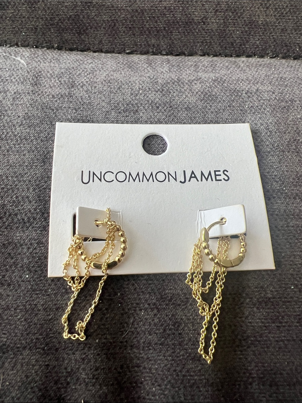 Uncommon James Gold Layered Chain Hoop Earrings